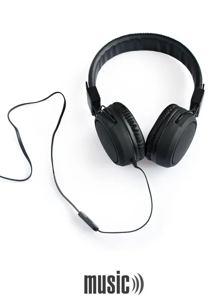 Paire d'écouteurs noirs — Photo