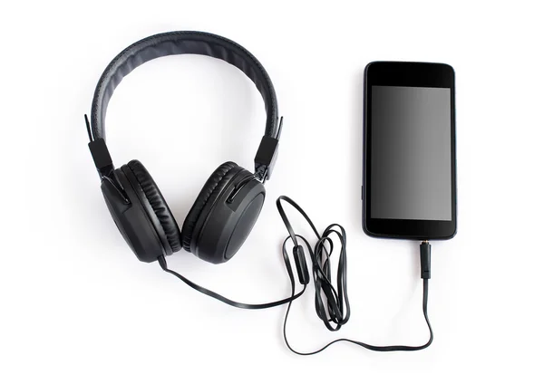 Headphone dan smartphone — Stok Foto