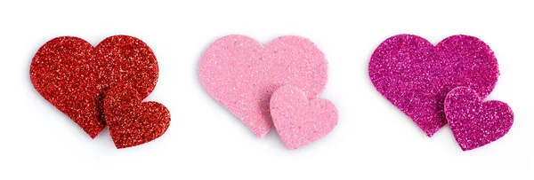 Shiny decorative hearts — Stock Photo, Image