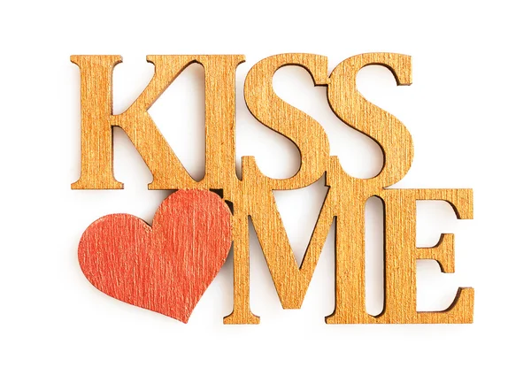 Golden words "kiss me" — Stock Photo, Image