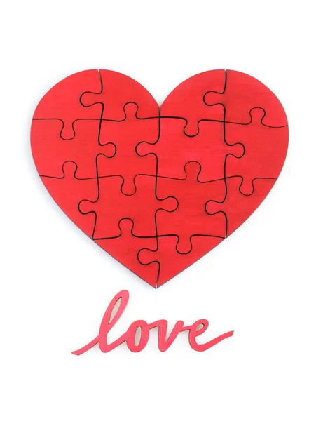 Puzzle della forma del cuore — Foto Stock