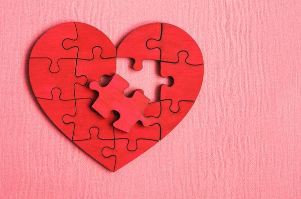 Puzzle della forma del cuore — Foto Stock