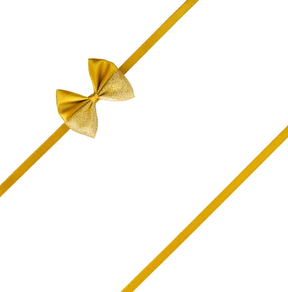 Satin Golden Ribbon — Stock Photo, Image