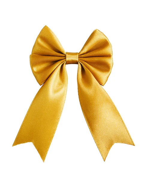 Satin golden ribbon — Stock Photo, Image