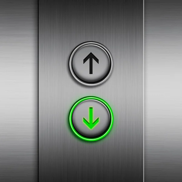 Panneau d'ascenseur avec un bouton LED — Photo