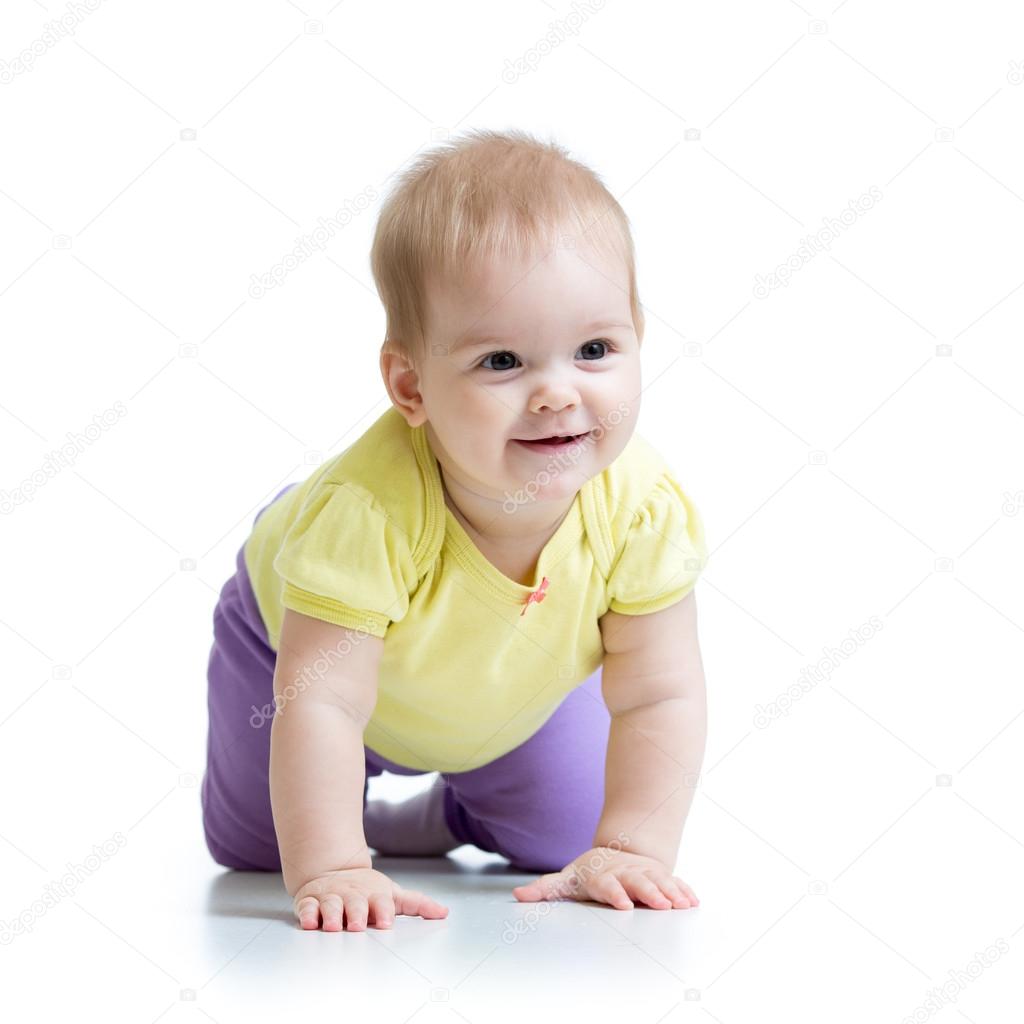 Drole Bebe Descend A Quatre Pattes Image Libre De Droit Par Oksun70 C