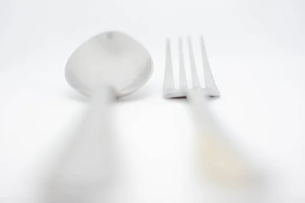Fourchette Cuillère Sur Table — Photo