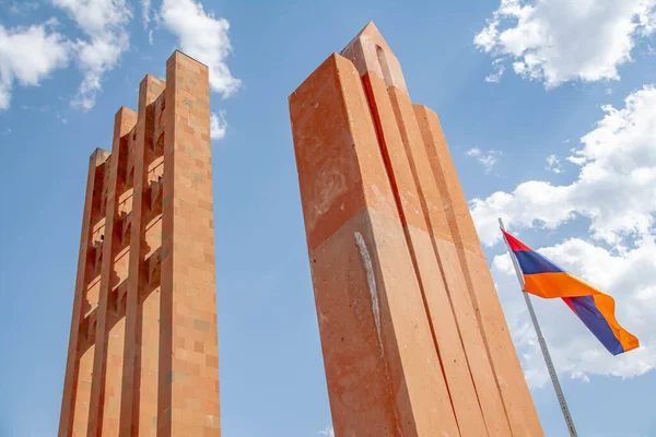 Arménská Vlajka Pamětní Komplex Sardarapat — Stock fotografie
