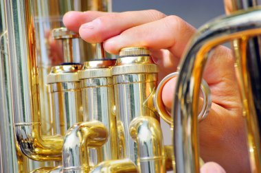Tuba sokak orkestranın çaldığı müzisyen