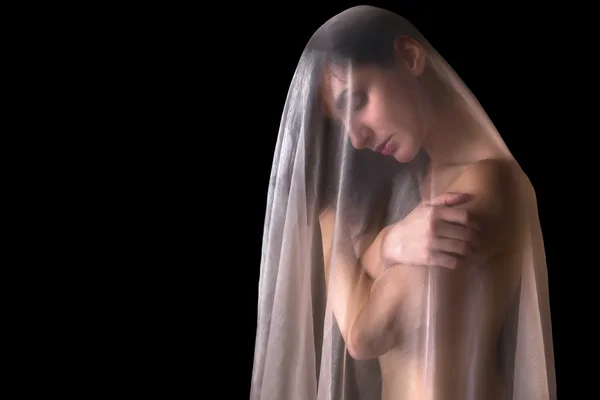 Sad woman in veil — Stock Photo, Image