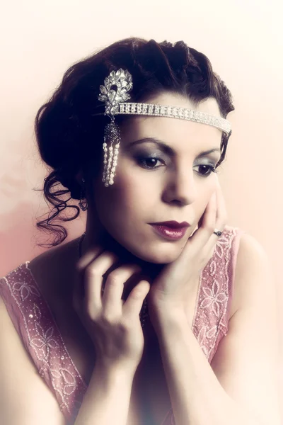 1920s woman closeup — Stock Photo, Image