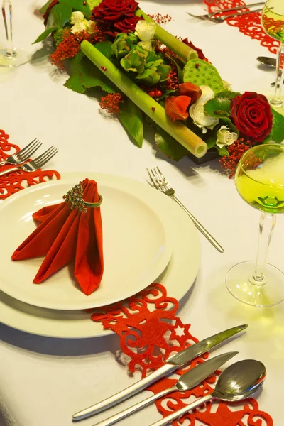 Tabela de Natal vermelho — Fotografia de Stock