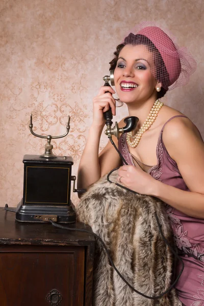 Vintage phone call — Stock Photo, Image