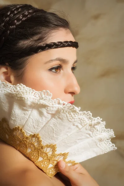 Bir Rönesans kadın closeup — Stok fotoğraf