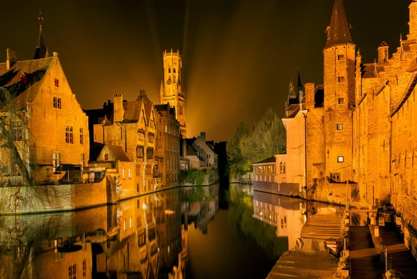 Famosa Bruges di notte — Foto Stock