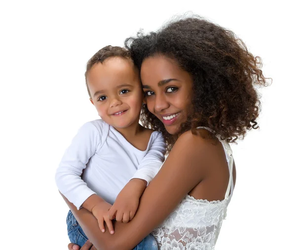 Mãe africana com criança feliz — Fotografia de Stock