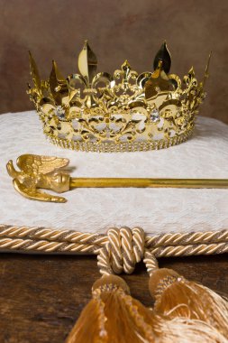 Royal crown on cushion clipart
