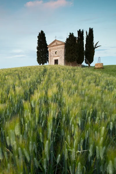 Kapel in Toscaanse heuvels — Stockfoto