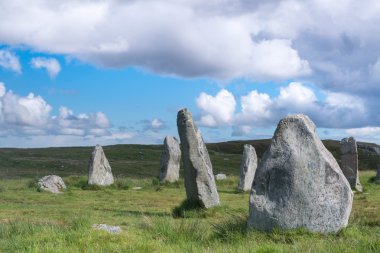Blue sky over Callanish stone circle clipart