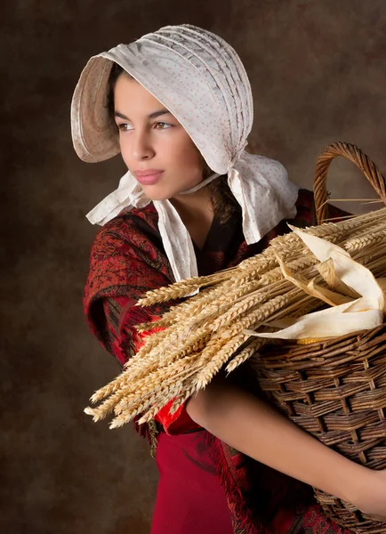 维多利亚时代的农家女 — 图库照片