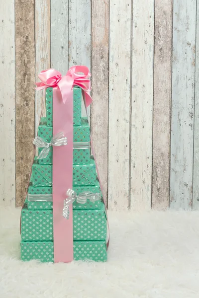Christmas presents in pastel colors — Stock Photo, Image