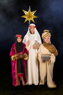 Yıldızlı Noel gece wisemen ile