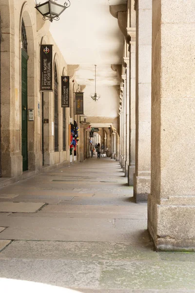 Santiago Compostela España Mayo 2018 Vista Sobre Las Calles Arcade — Foto de Stock