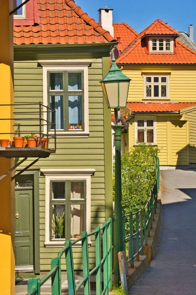 Bergen Norge Maj 2015 Trähus Och Arkitektur Den Norska Staden — Stockfoto