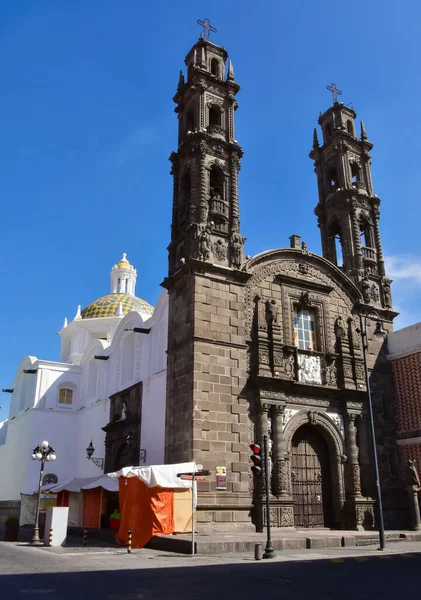 Церква Сан Крістобала Пуебла Мексика — стокове фото