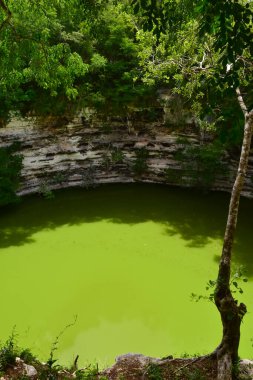 Chichen Itza, Meksika 'da bir mezarlık. Maya halkı tarafından inşa edilmiş büyük bir Kolombiya öncesi şehir.