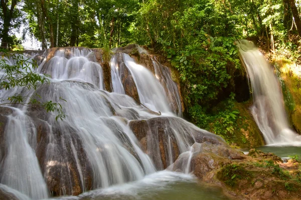 Cascadas Agua Azul Series Waterfalls Found Xanil River Southern Mexican — Stock Photo, Image