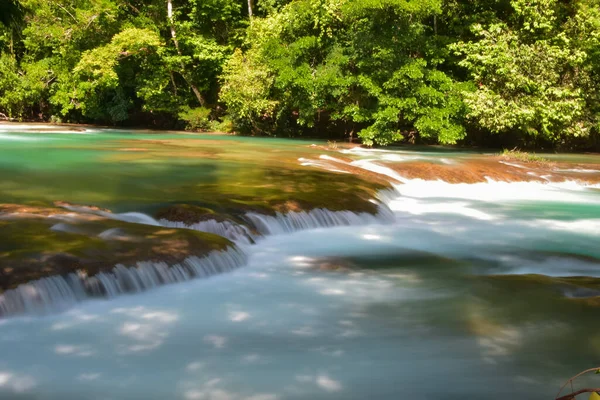 Cascadas Agua Azul Series Waterfalls Found Xanil River Southern Mexican — Stock Photo, Image
