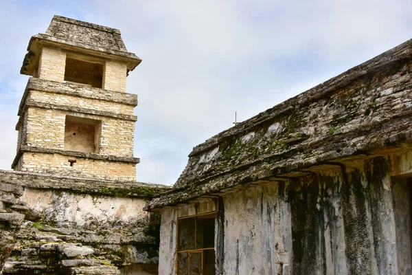 Torre Observación Palacio Palenque Una Ciudad Estado Maya Sur México —  Fotos de Stock