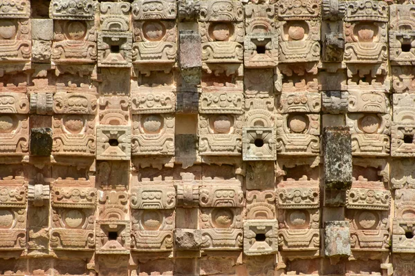 Die Steingitterarbeiten Kabah Einer Archäologischen Maya Stätte Der Puuc Region — Stockfoto