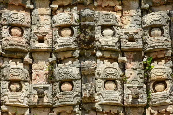 The stone lattice work at Kabah, a Maya archaeological site in the Puuc region of western Yucatan, Mexico