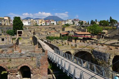 Herculaneum in Italy was a Roman town, destroyed by the eruption of Mount Vesuvius in A.D. 79 clipart