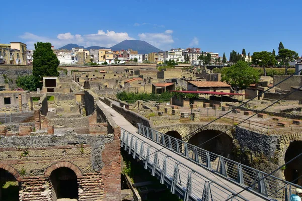 Herculaneum Italië Een Romeinse Stad Verwoest Door Uitbarsting Van Vesuvius — Stockfoto