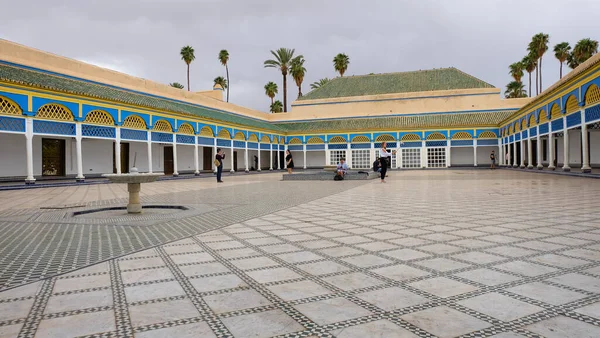 Большой Двор Дворца Баия Дворец Конца Xix Века Марракеше Марокко — стоковое фото