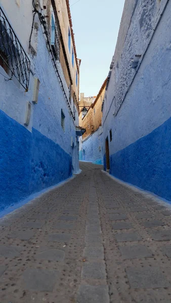 Chefchaouen Μαρόκο Είναι Μια Μπλε Πόλη Σκαρφαλωμένη Ένα Λόφο — Φωτογραφία Αρχείου