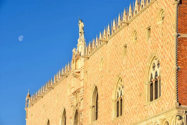 A facade of Doge\'s Palace, an official palace of the governor of Venice, Italy