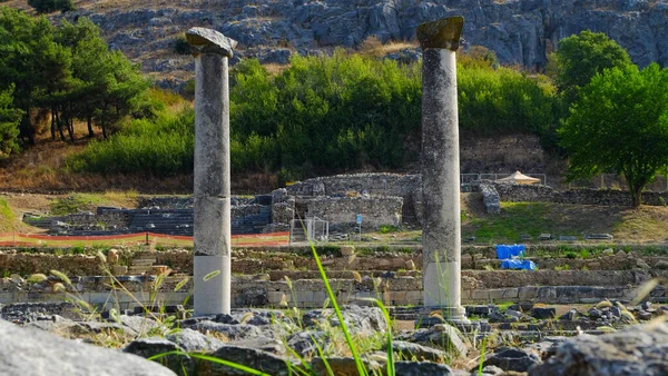 Fórum Romano Sítio Arqueológico Filipos Perto Kavala Macedónia Grécia — Fotografia de Stock