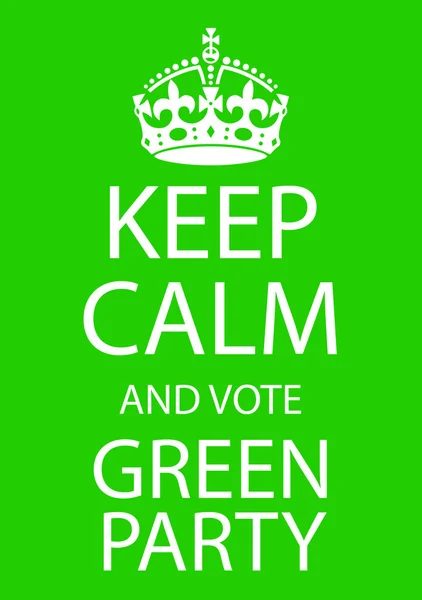 Manter a calma e votar Partido Verde — Fotografia de Stock