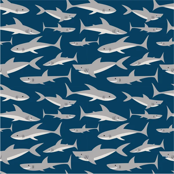 Seamless pattern with  sharks