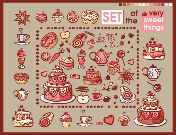 一套甜的食物图标 — 图库矢量图片