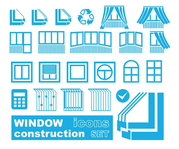 Set di icone delle variazioni della finestra — Vettoriale Stock