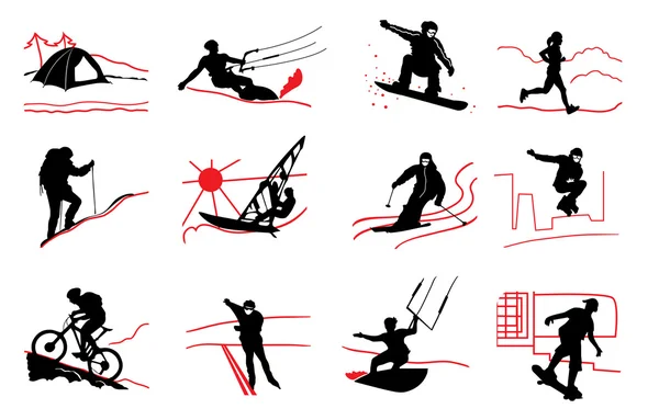 Set of active sport icons — Stock Vector