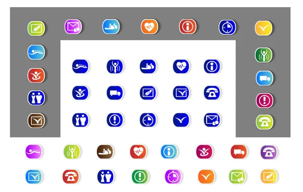 ステッカーの異なるアイコンのセット — ストックベクタ