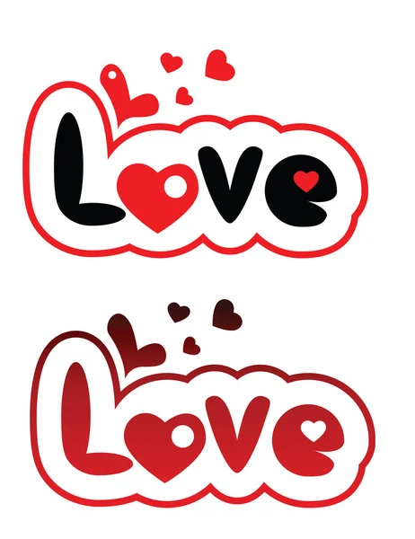 Conjunto de dois lettering amor — Vetor de Stock