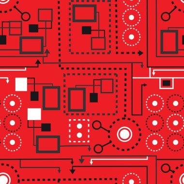 Kırmızı teknoloji desen