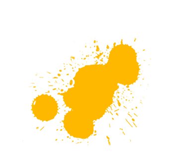 Sarı boya sıçrama fırçası beyaz üzerinde izole